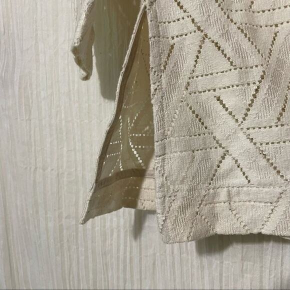 Banana Republic Geo Lace Sweatshirt Cream Size Small - Picture 7 of 13